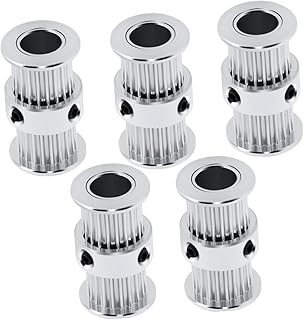 iplusmile 5Pcs 20 Correia Dentada Acessórios Para Impressoras 3D Acessórios Mecânicos Polia De Temporização Correia Dentada Para Impressora 3D 20 Dentes Polia Intermediária Prata 8Mm Furo
