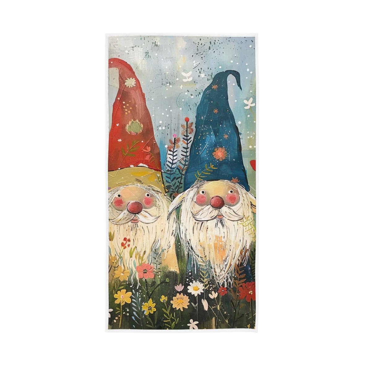 LSRCPD Summer Gnomes Painting Bath Hand Towel, Hand Towels for Bathroom, Shower, Hotel, Spa 15 x 30 Inches