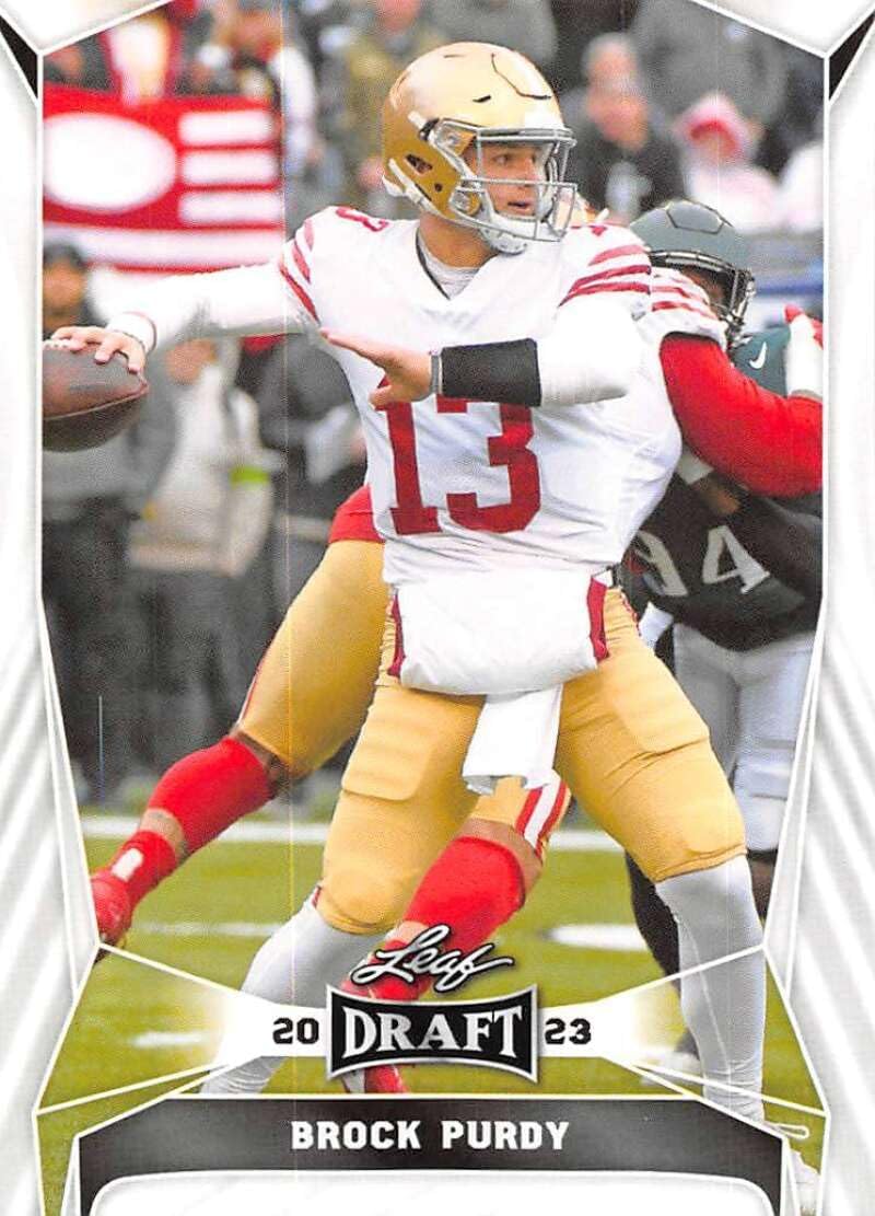 2023 Leaf Draft #19 Brock Purdy Sacramento State Hornets Official Player Licensed Football Trading Card (Stock Photo shown, card straight from pack and box in Near Mint to Mint Condition)