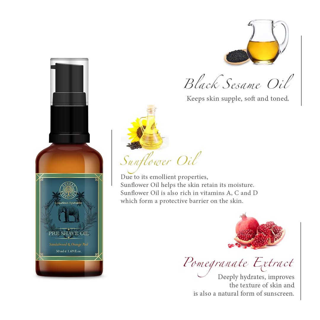 Forest Essentials Pre Shave Oil Peel, Sandalwood and Orange, 50ml