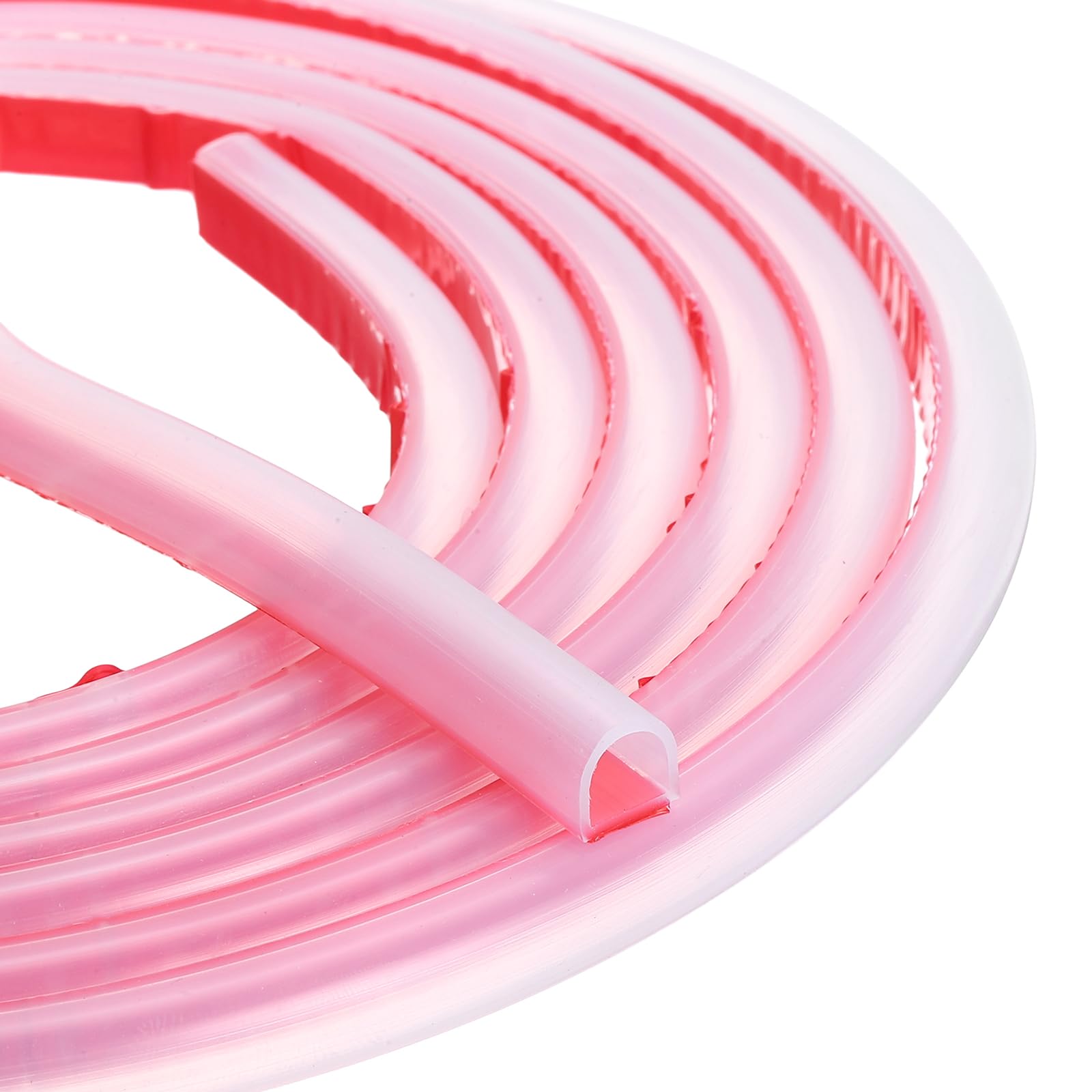 sourcing map Weather Stripping Door Seal, 10 ft Self-Adhesive D-Shape Seal Strip Silicone Insulation Window Gap Filler for Door Frame Sealing Gap (3/8" W x 5/16" T, Clear)