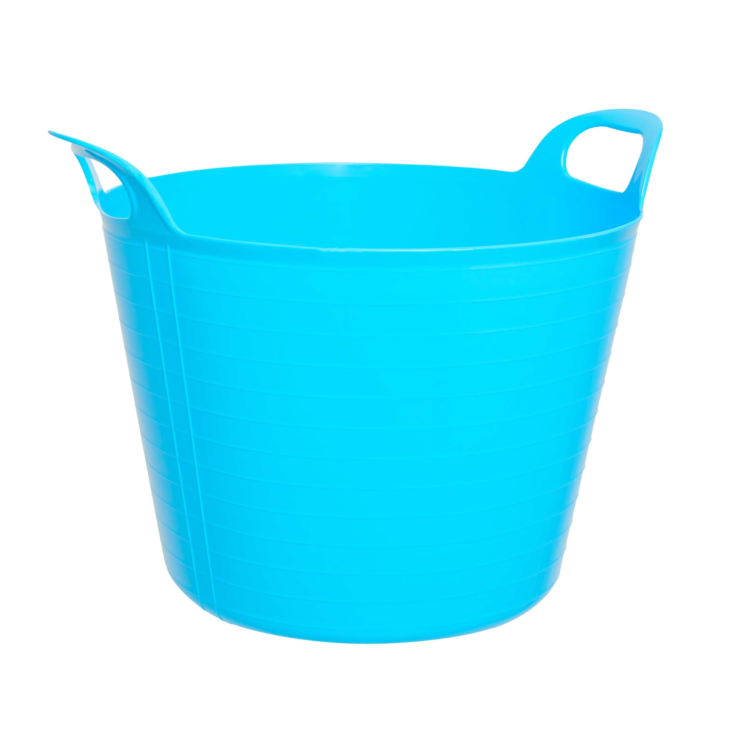 SPECTRAPLAST® 15L Flexi Tub Heavy Duty Plastic Bucket – Multi Purpose Flexible Trug, Garden Tub, Builders Bucket, Storage Basket for Home, Cleaning, Laundry, Gardening – 10 Colours (SKY BLUE)
