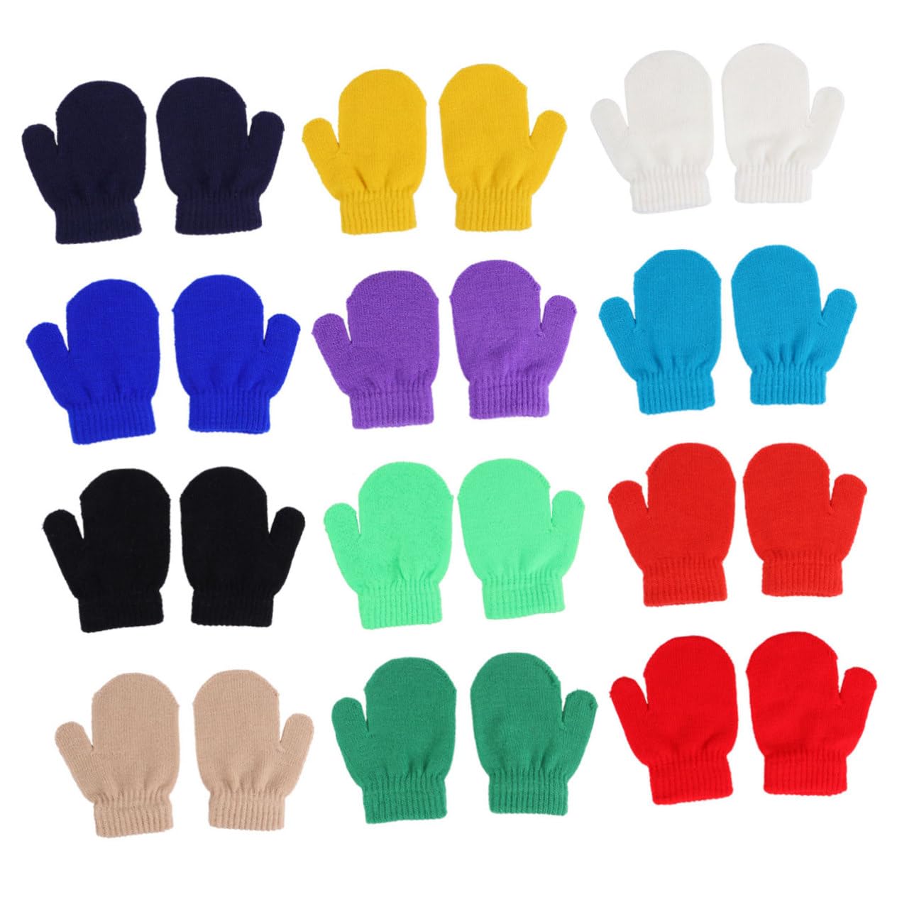 ERINGOGO Guantes de Punto para Niños, 12 Pares, Acrílicos para Invierno