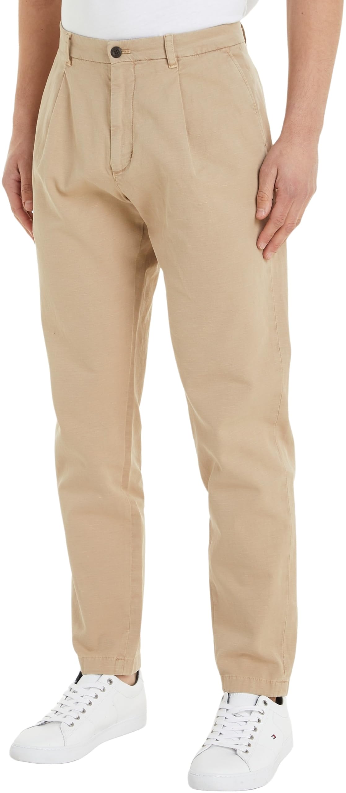 Tommy Hilfiger Men Chino Chelsea 1Plt Chinolino GMD Woven Pants, Beige, 32/32