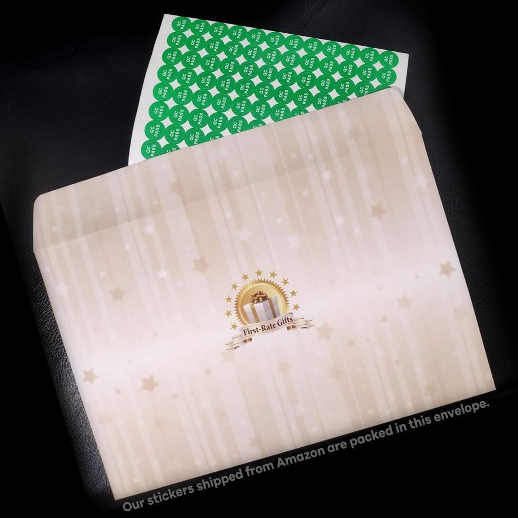 900 Green QC Passed Stickers Small 0.4” Round Shape Adhesive Labels Warehouse Inventory Quality Control Check Tested Pass Approval Circle Dot Kiss Cut Test Approved
