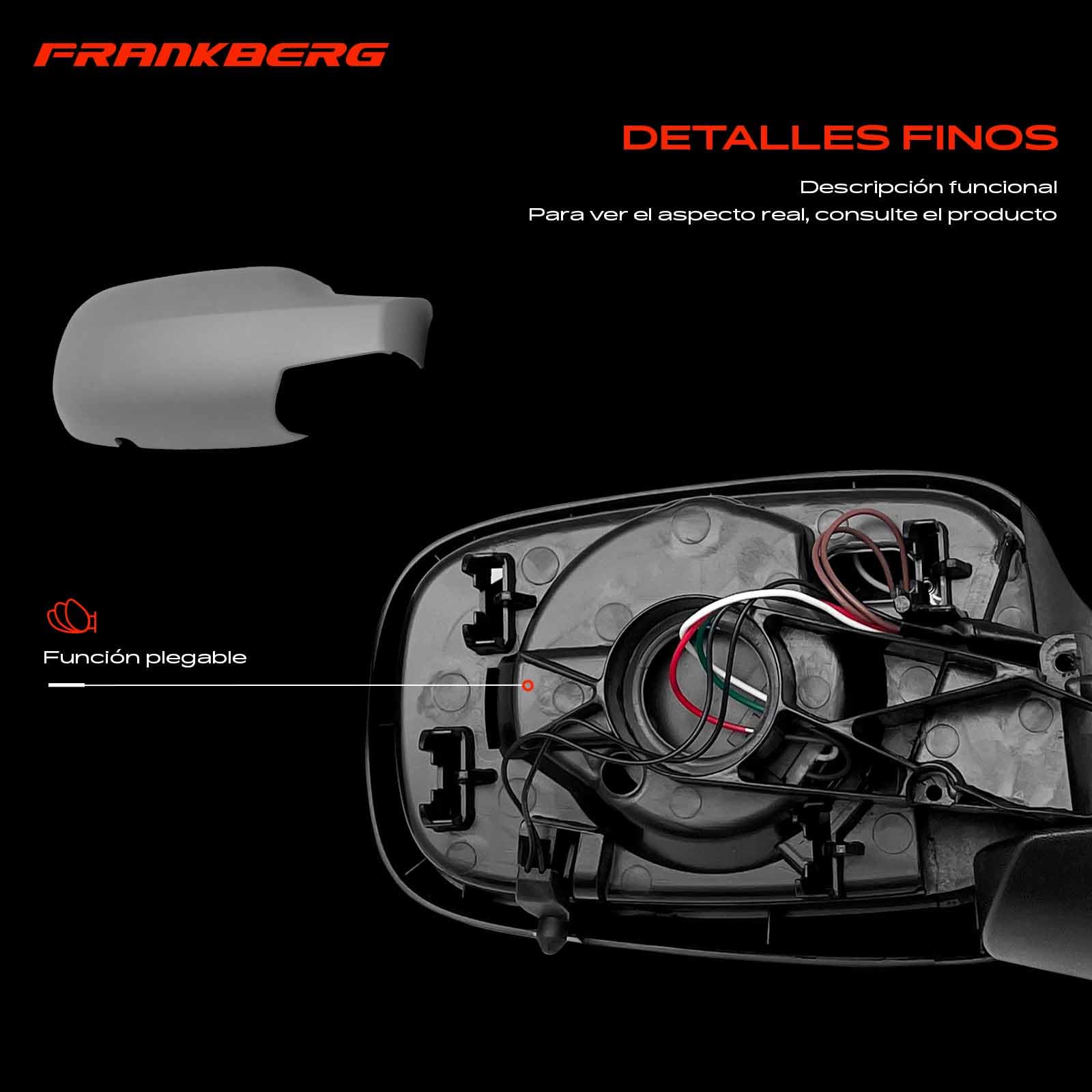 Frankberg Espejo retrovisor exterior eléctrico derecho de 7 Polos.