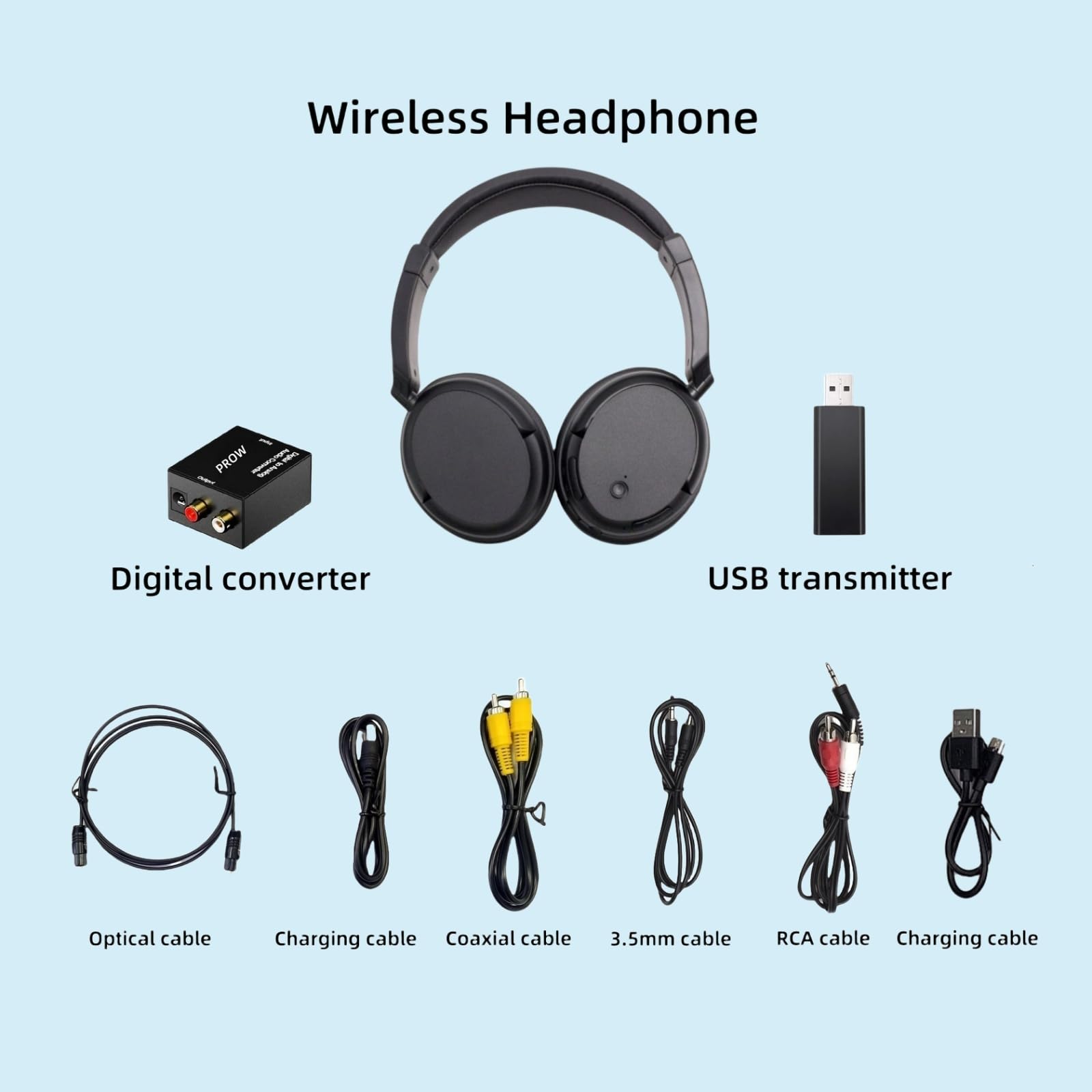 Casque sans fil pour TV, Casque Supra-Auriculaire Bluetooth 5.3 avec Fonction Radio RM, Casque TV Sans Fil Léger pour Personnes âGées, 30 Heures de Lecture, port Confortable Sans délai Audio, Noir