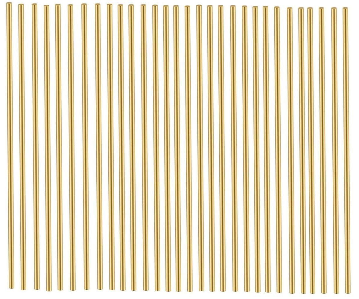 Brass Rods 1mm x 100mm, 30 PCS, Knife Handle Material, Solid Brass Round Rod Stock for Crafts, Knife Pins, Rivet Dowel for Knifemaking Handles Scales,