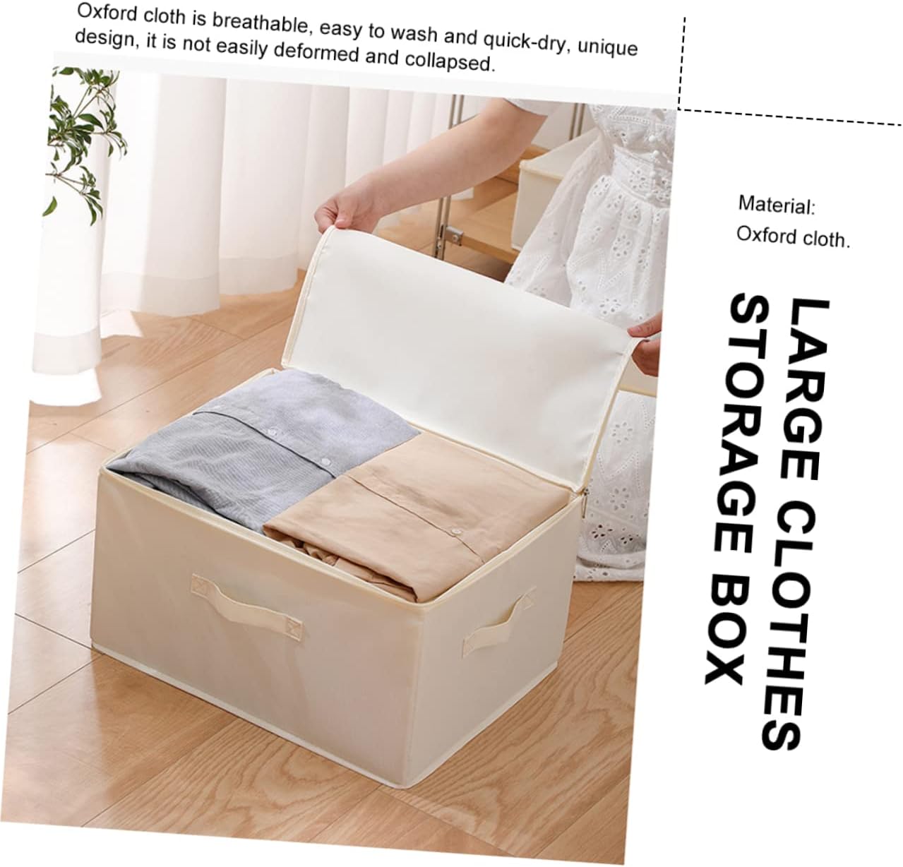 Xmas Large Capacity Clothes Storage Box, Foldable Oxford Cloth Organizer image 5