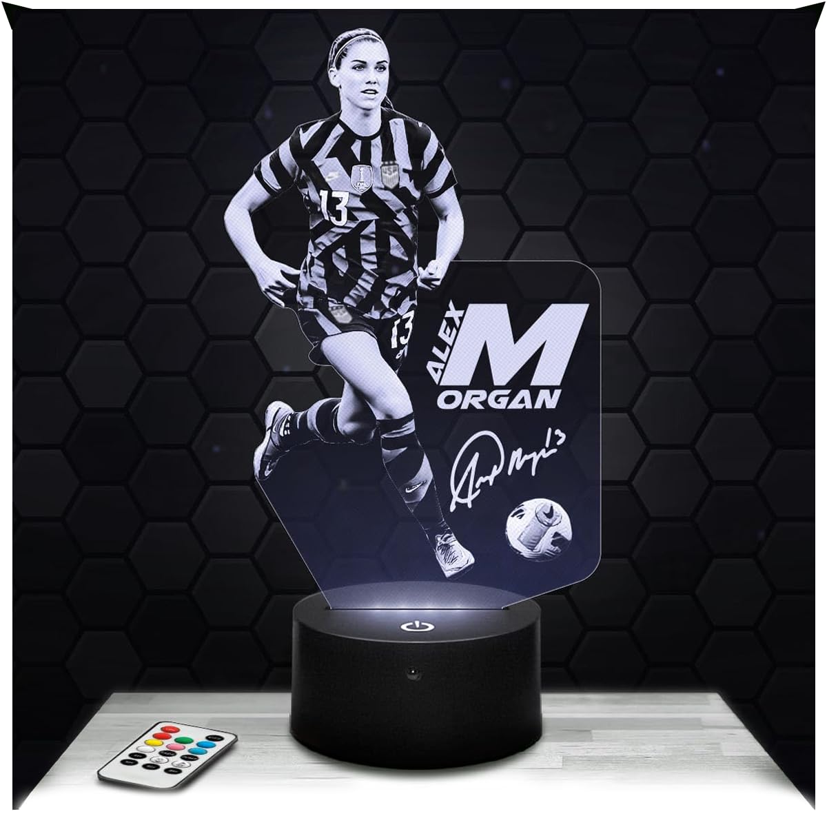 Lampephoto.fr - Alex Morgan Football Feminine Football 3D Lamp Decoration, Gift Idea for Men, Alex Morgan Football Feminine Object, Night Light, Bedroom Deco, Original Christmas, Gift Idea for Women