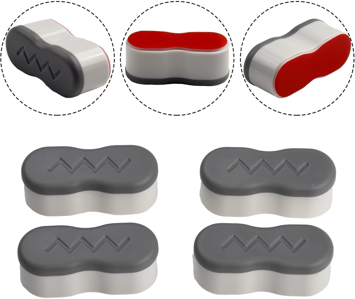 Bathroom Accessories Set of 4 Replacement Toilet Seat Buffers with Secure Attachment