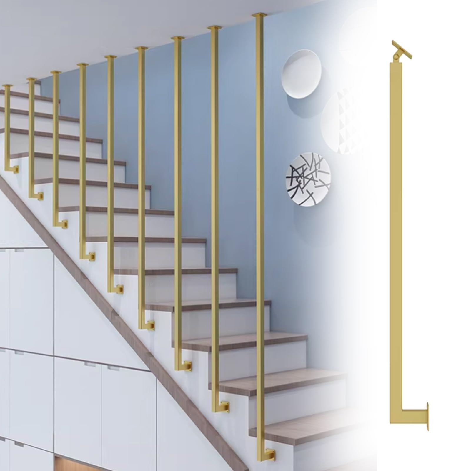 Balaustres modernos de metal para escaleras postes cuadrados de altura personalizada