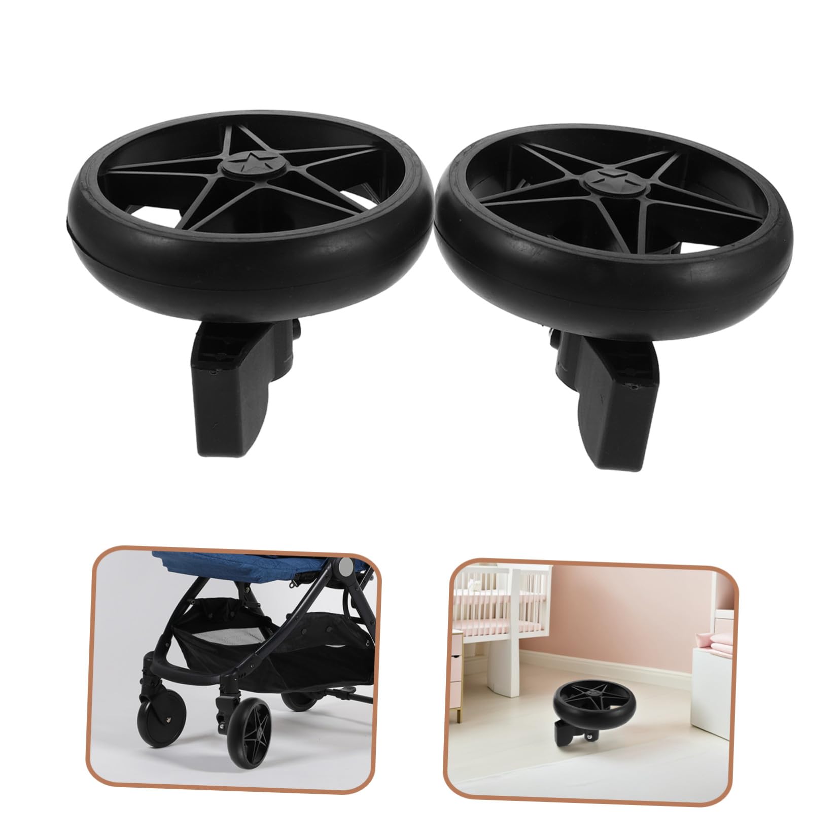 2 Pièces accessoires de poussette roues pivotantes roulettes pivotantes Black