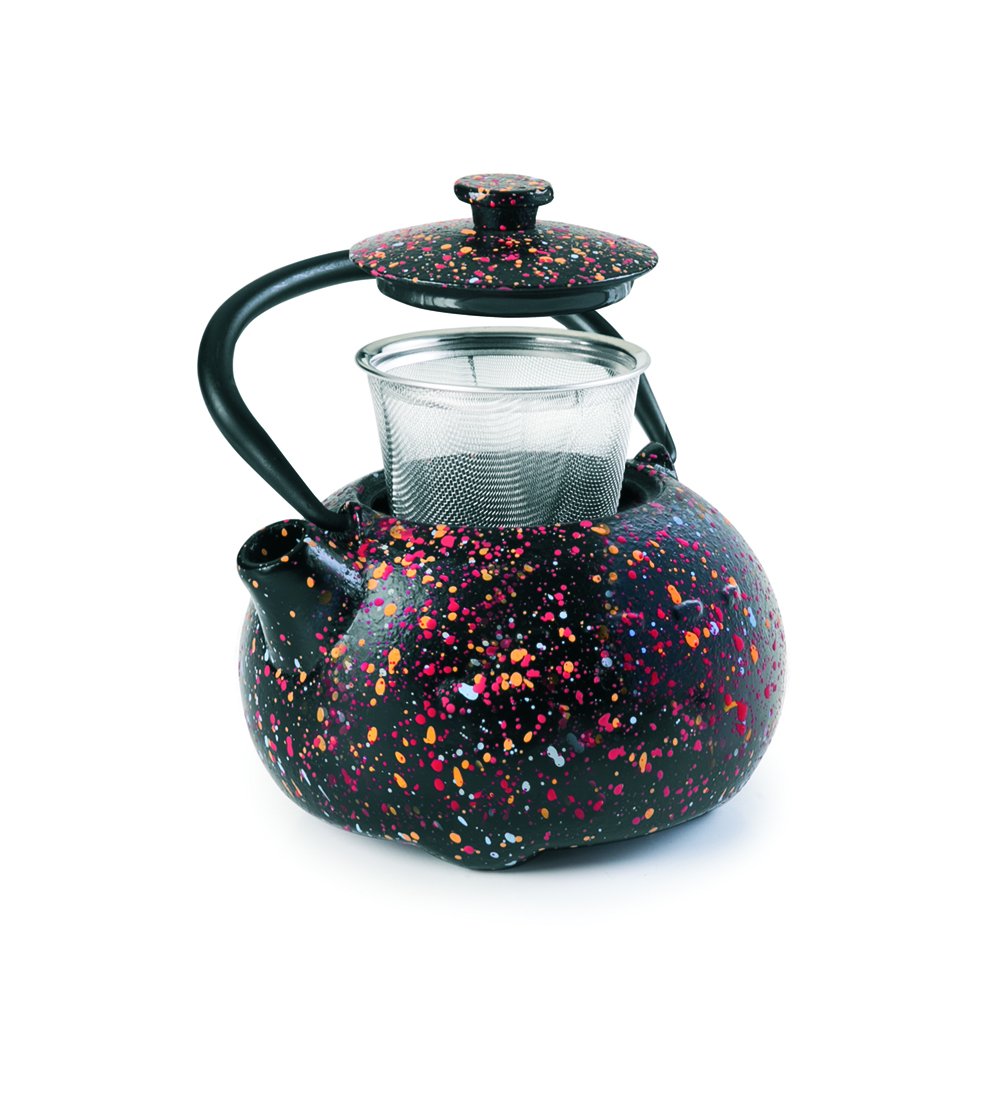 Image secondaire de Ibili - Théière en Fonte Graffiti, 0,35 Litre, Intérieur Émaillé, Compatible avec les Plaques à Induction, Noir