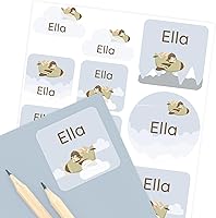 Vista 26 de Etiquetas de nombre para niños (33) – Calcomanías personalizadas para guardería, campamento y escuela – Calcomanías duraderas e impermeables