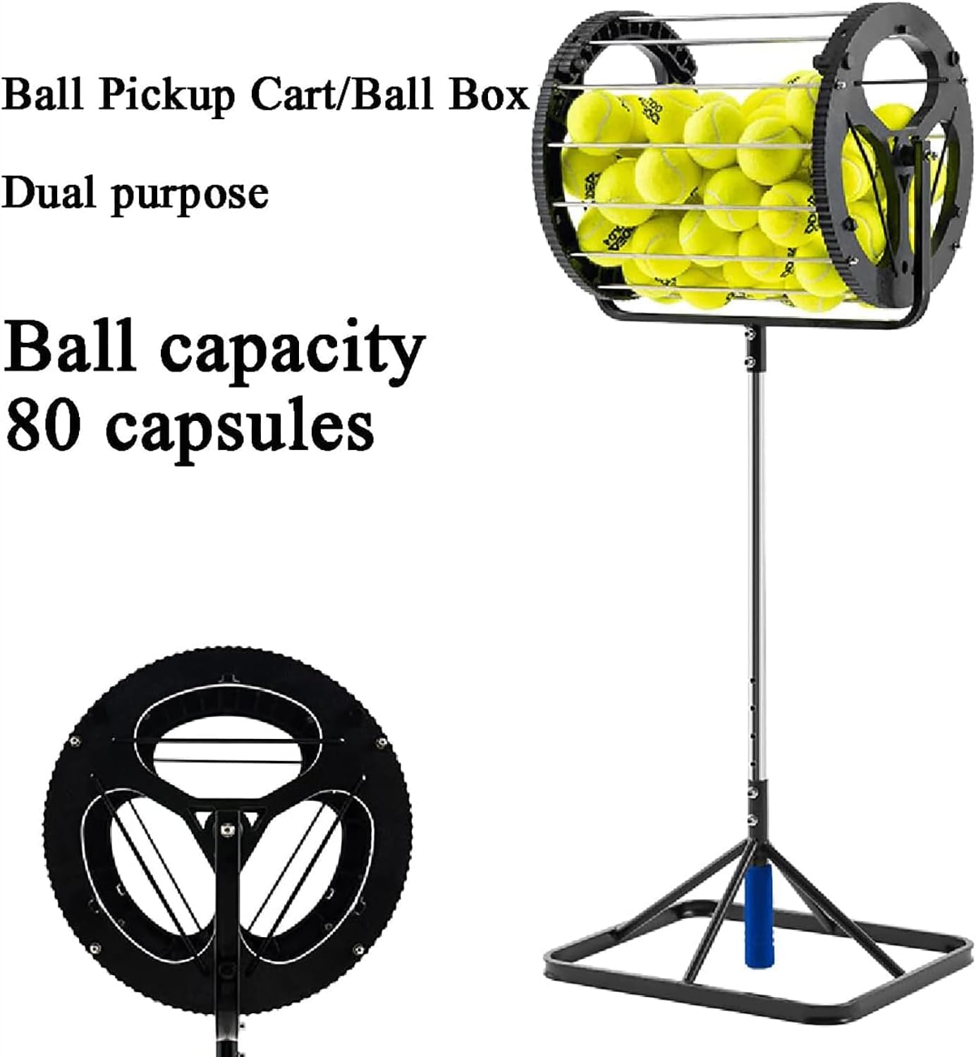 Raccoglitore di palline da tennis portatile, raccoglitore automatico di palline da tennis, adatto per palestre, club