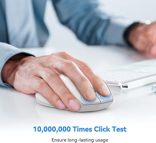 Miniatura 4 de TECKNET Ratón Bluetooth, ratón de computadora de 3200 DPI, 24 meses de duración de la batería, mouse inalámbrico 6 DPI ajustables, 6 botones