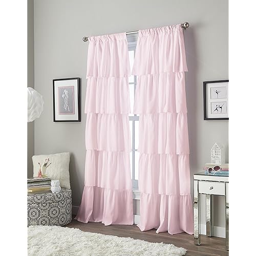 Pink Ruffle Curtains Amazon Com