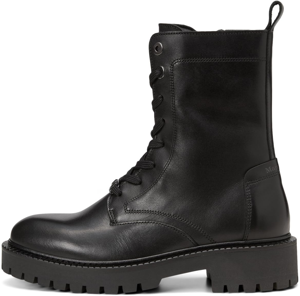 Marc OߴPolo Damen Stiefeletten zum Schnüren aus Leder mit Reißverschluss, Schwarz (Black), 41