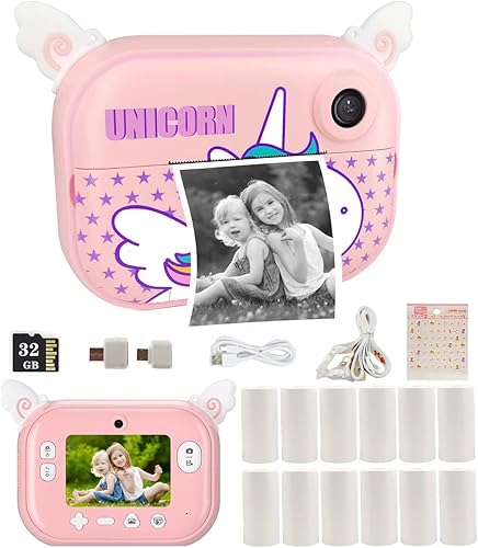 Cámara digital de impresión instantánea para niñas, regalos de cumpleaños de Navidad, cámara instantánea rosa para niños pequeños, cámara de juguete Cámara digital de impresión instantánea para niñas, regalos de cumpleaños de Navidad, cámara instantánea rosa para niños pequeños, cámara de juguete
