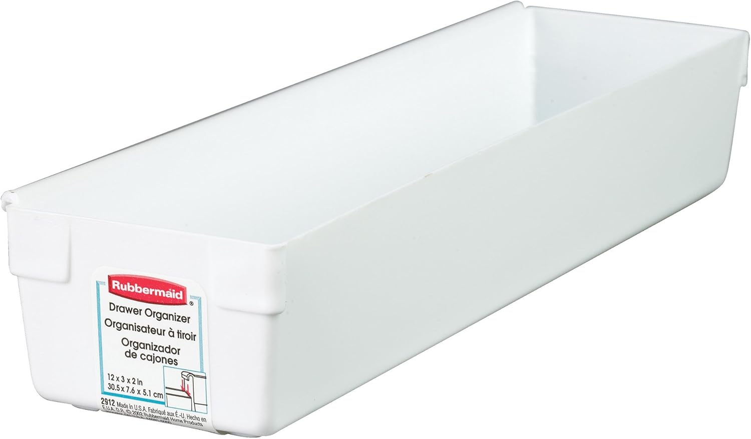Rubbermaid 2912RDWHT 12 X 3 X 2 Drawer Organizers