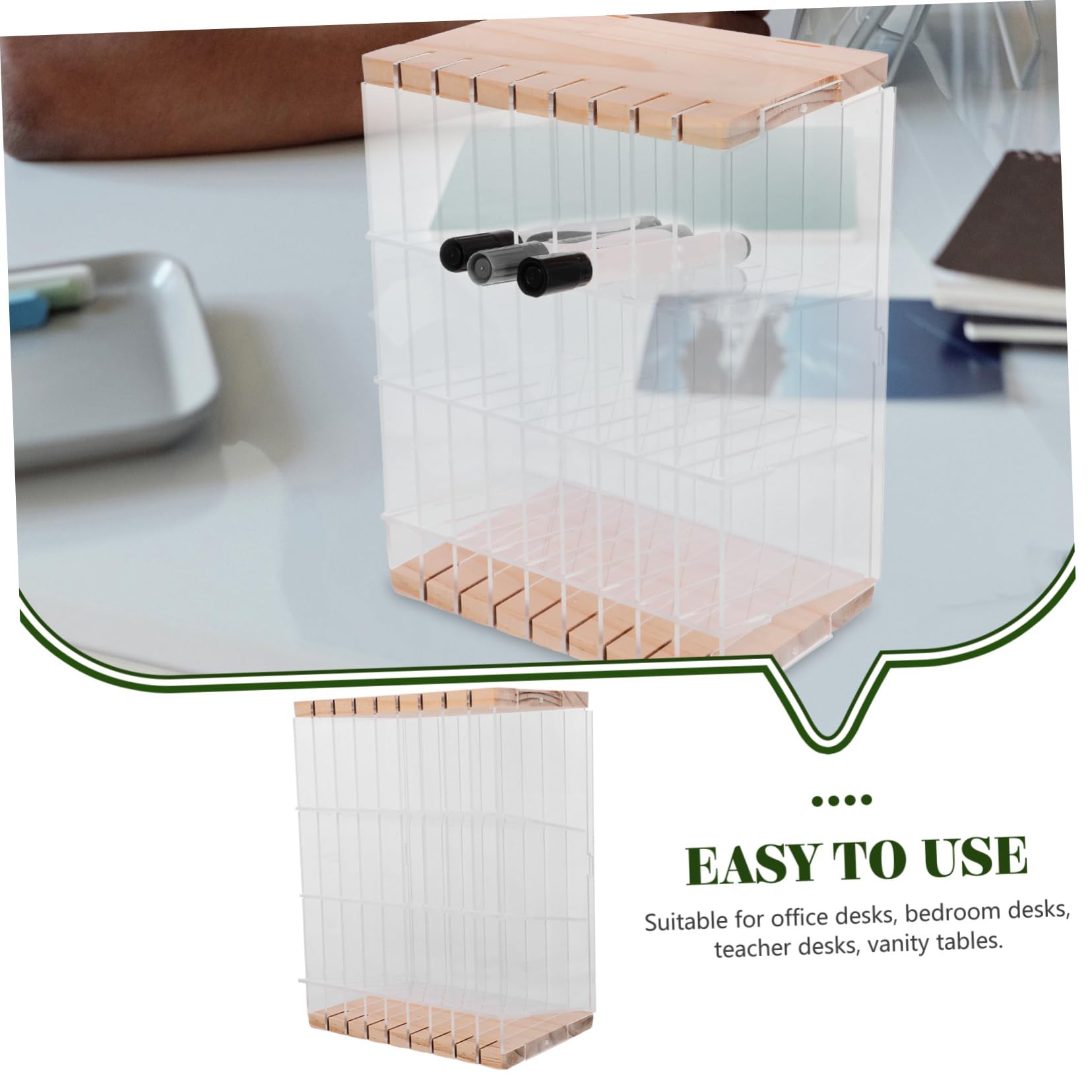 STOBOK Acryl Stiftehalter Schreibtisch Organizer mit Fächern für Schule