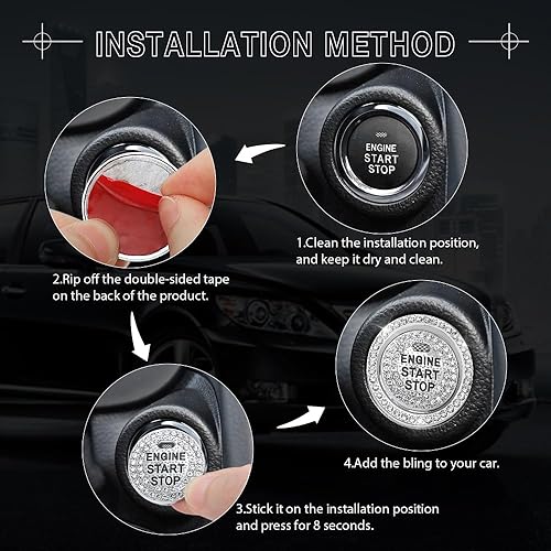 Miniatura 7 de 1797 Cubiertas de botón de arranque del motor para Subaru, accesorios Bling Forester Outback Impreza Legacy, calcomanía para interior de automóvil,