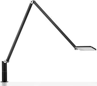 novus Attenzia Task LED Light, One-Touch Memory Dimming Reduces Eye Strain, Anti-Glare, Pivoting Joints for Easy Positioning, 742 Lumens/4,000K, Desk Clamp Mount, Black