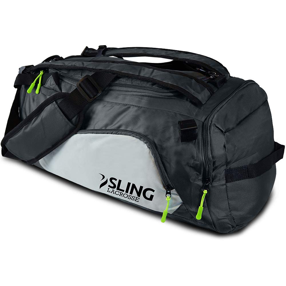 Sling Lacrosse Bag - Hybrid 2.0 - Use As a Backpack or Duffel Bag - Holds 2 Sticks and All of Your LAX Gear - 40L Capacity