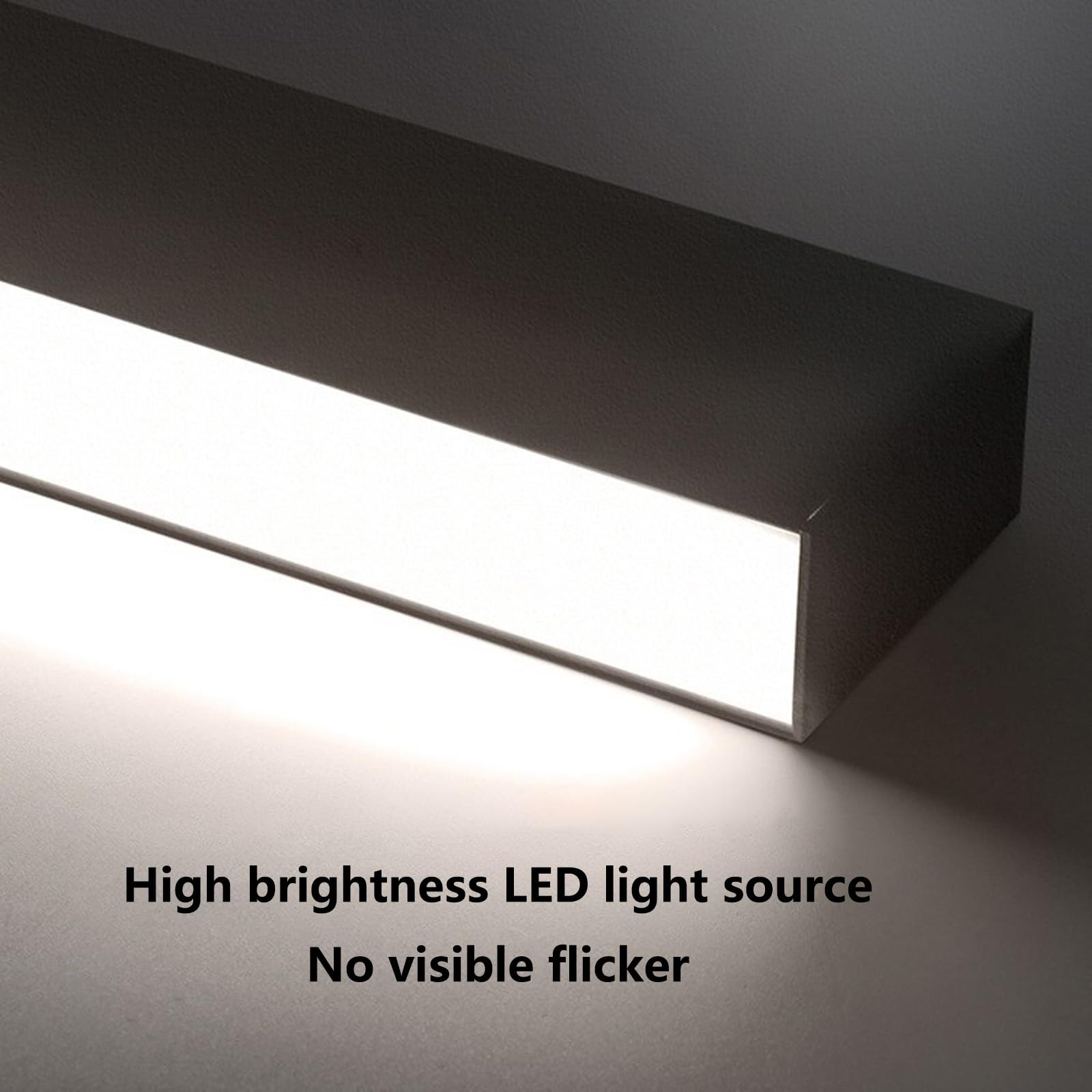 Ultra Dünn Deckenleuchte LED Modern 2700K-6500K Deckenlampe Dimmbar mit Fernbedienung Deckenleuchten Indoor Lange Aluminium für Schlafzimmer Wohnzimmer Arbeitszimmer (Schwarz,80cm)
