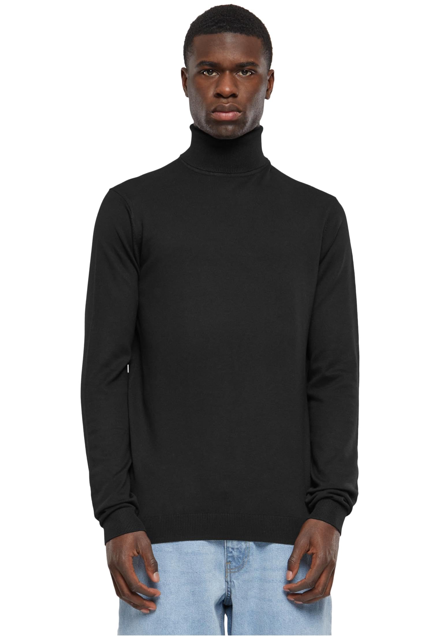 Urban Classics Men's Knitted Turtleneck Sweater Sweatshirt, Black,