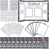 96 Pcs Science Fair Board Supplies Includes Self Adhesive Science Fair Project Titles Subtitles Presentation Bulletin Border Letter Stickers First Day of School Back Classroom(Planet Space Style)