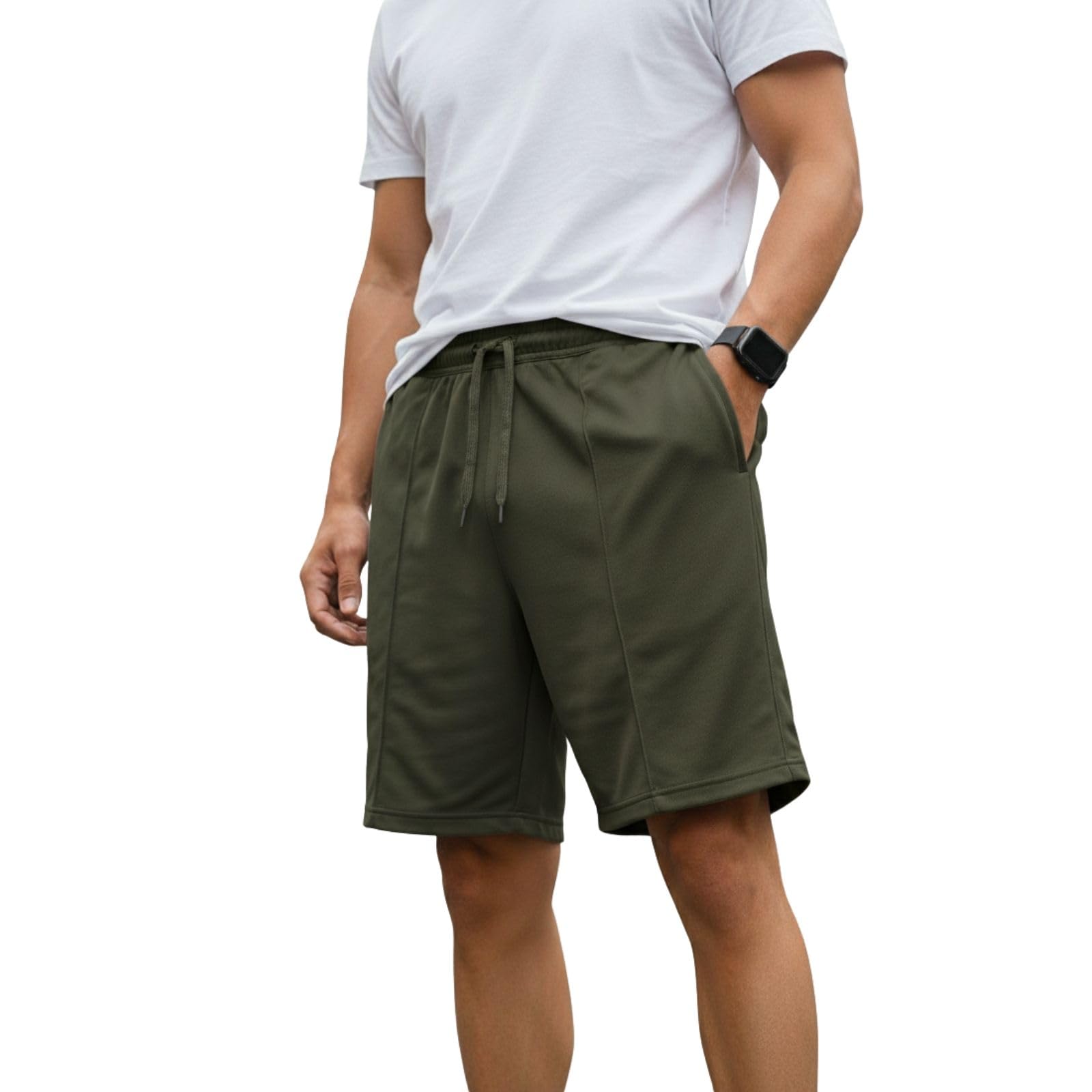 Men’s Cotton Solid Shorts with Adjustable Drawstring | Soft & Breathable Casual Wear Shorts with Side Pockets-M6617-image-17