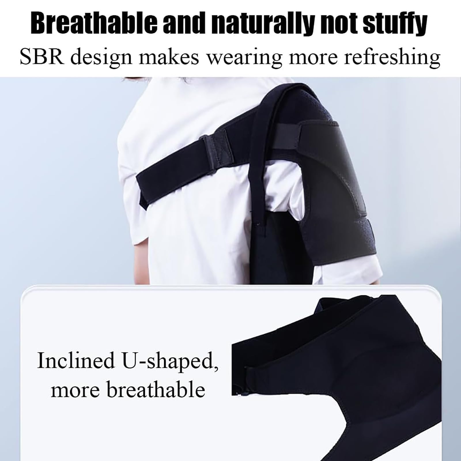 Tutore Per Spalla, Fascia Per Compressione Della Spalla, Tutore Per Spalla Con Borsa Portatile, Tenuta Regolabile E Fissaggio a 360°, Traspirante E Leggero, Per Alleviare Il Dolore, Lussazione
