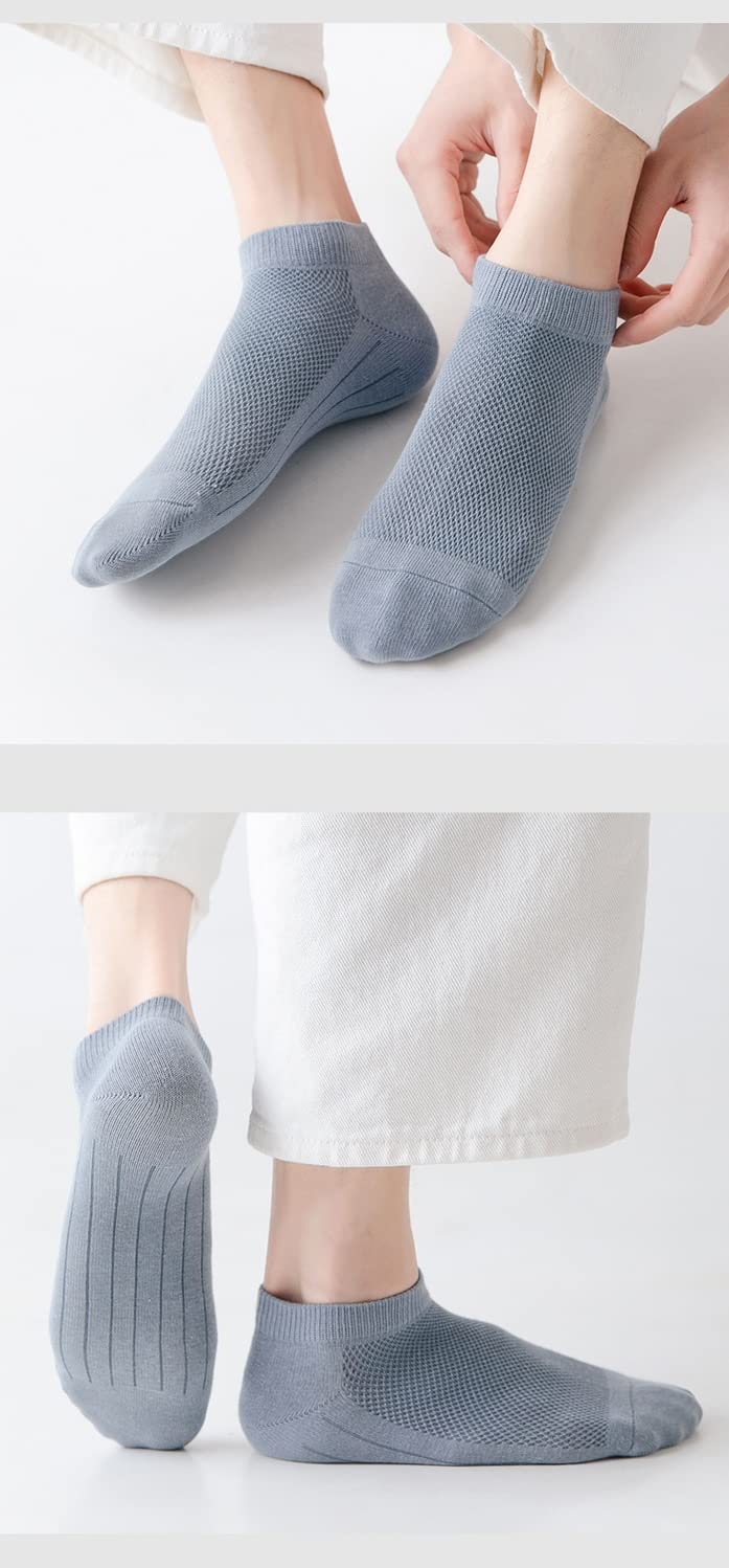 6 par/Lote Calcetines Tobilleros de Malla for Hombre Calcetines Deportivos de algodón Casual atlético Verano Corte Fino Corto