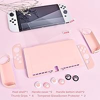 Vista 22 de DLseego Switch OLED Protective Case Dockable Hard Shell Anti-Scratch Cover Joycon Accessory Skin with 6PCS Thumb Grips Caps and 2Pc Screen