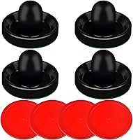 Vista 10 de Empujadores de hockey de aire y discos de hockey de aire rojo, asas de portería, accesorios de repuesto para mesas de juego