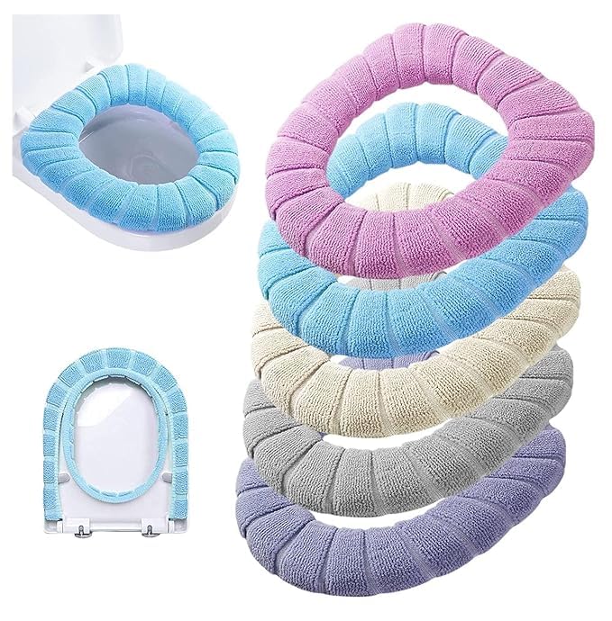 XSOURCE Thicker Bathroom Soft Toilet Seat Cover, Pad Washable Toilet Seat, Washable and Comfortable Toilet Seat Cover Pads, oilet Seat Cushion Mat Winter (3)-image-17