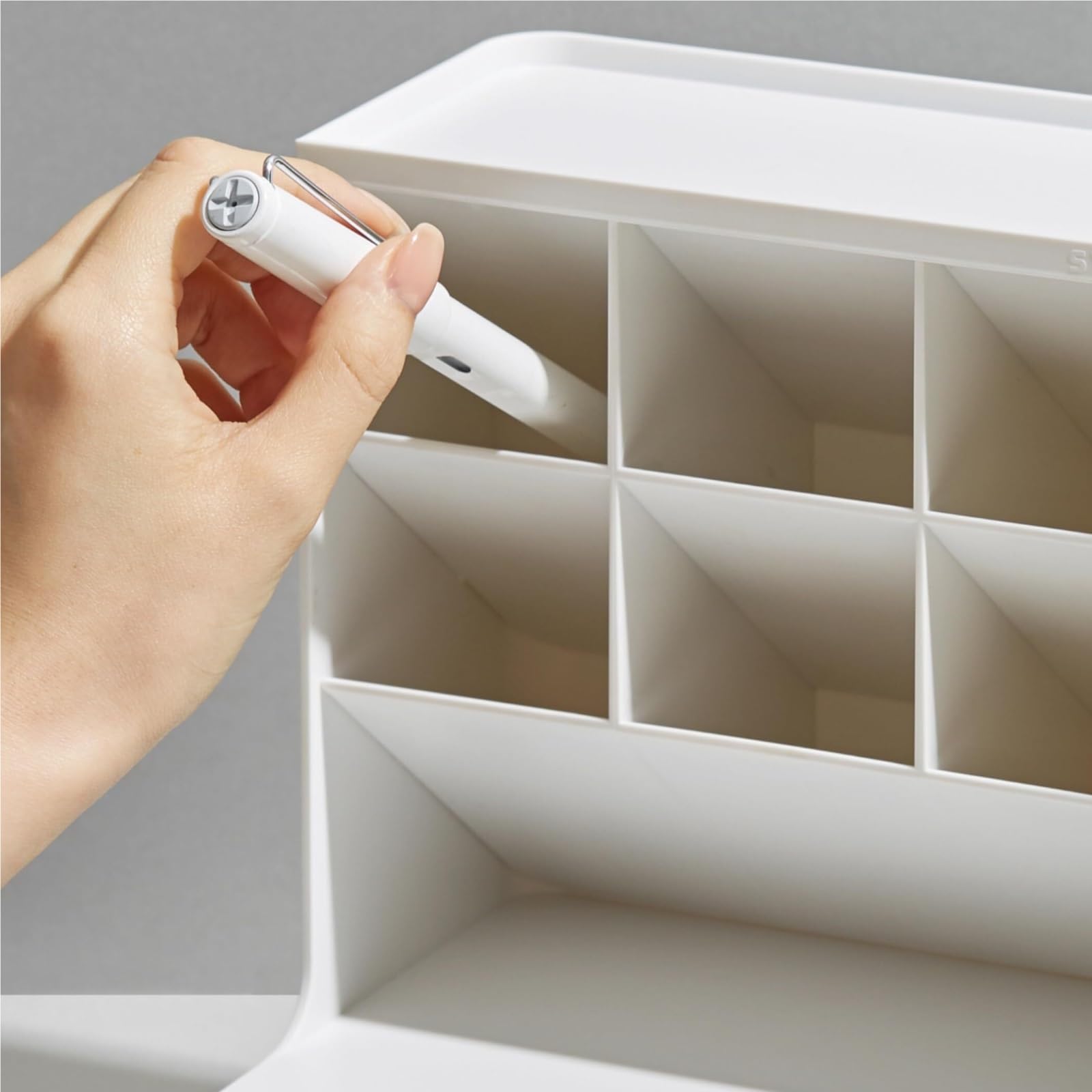 Stifteköcher Stifte Halter Schreibtisch-Organizer, 5 Fächer, Halbe Schublade, Aufbewahrung For Schreibwaren, Stifthalter For Zuhause Schreibtisch-Organizer(White)