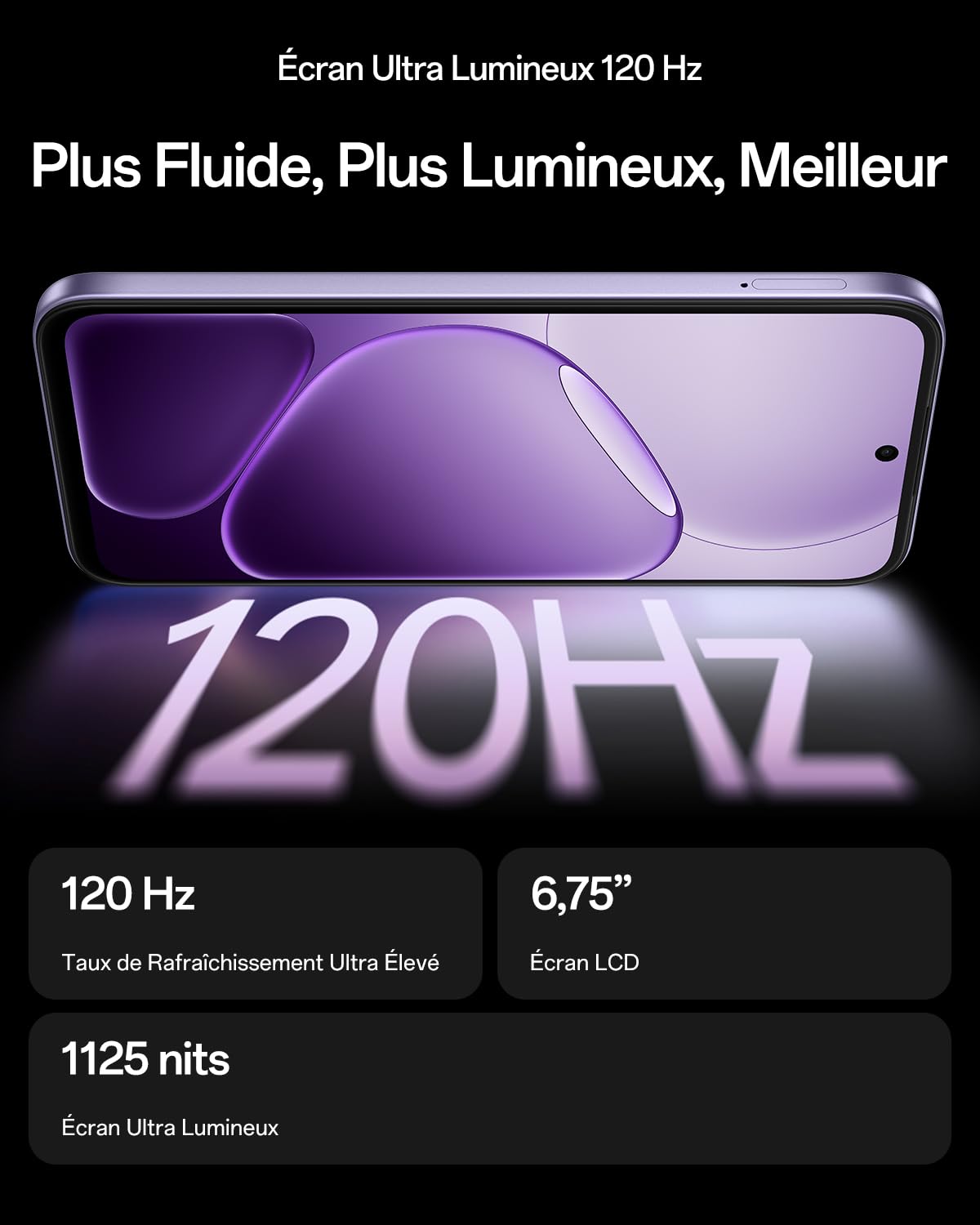 OPPO A6x 5G Smartphone Android Débloqué, 6+256Go, Écran Ultra Lumineux 6.75" 120Hz, Appareil Photo Ultra-Clair 50MP, Batterie 6100mAh, MediaTek Dimensity 6300, Résistance à l'eau IP64, Violet Purple