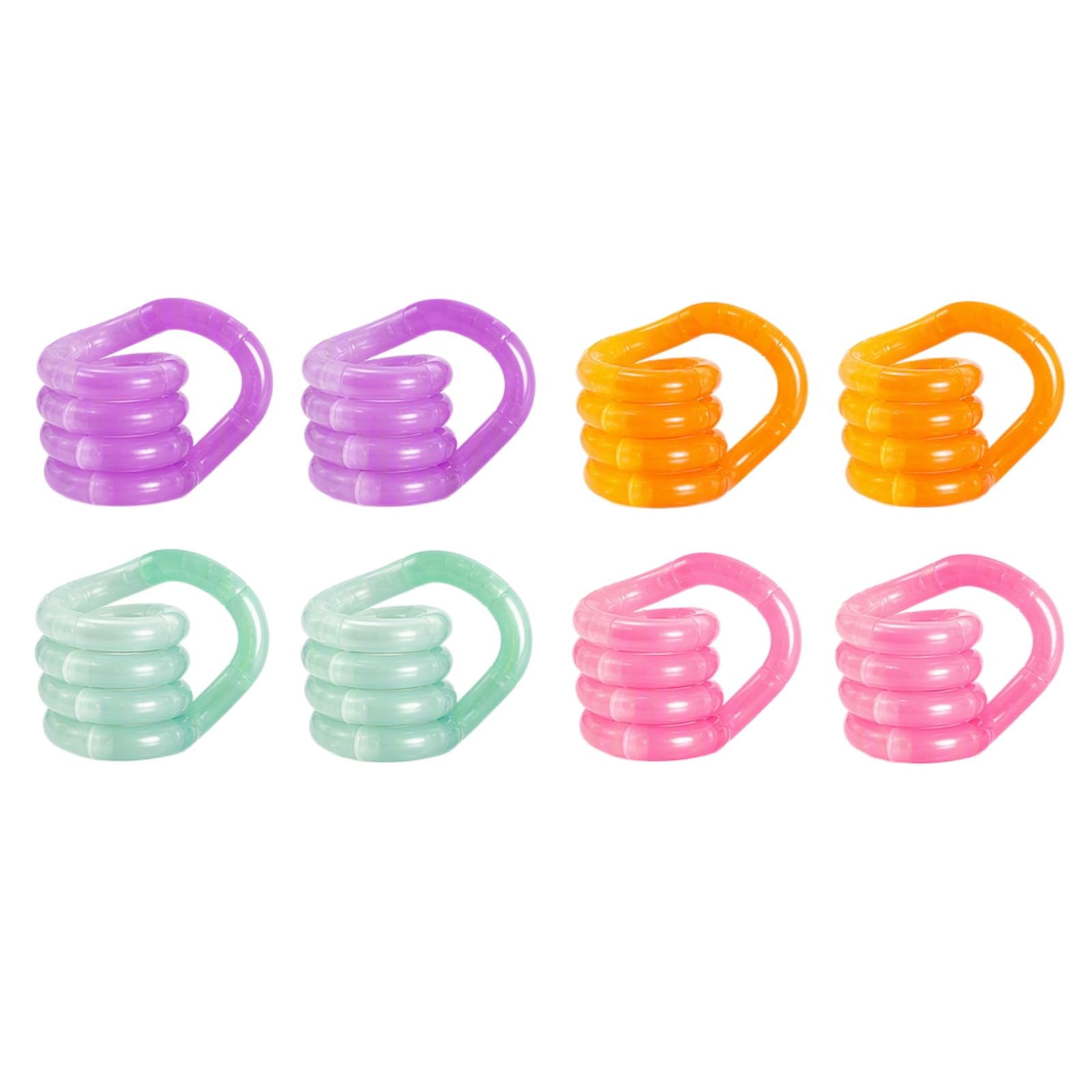 8Pcs Hand‑Held Twist Manipulative Sculpture, Purple,Orange,Green,Pink