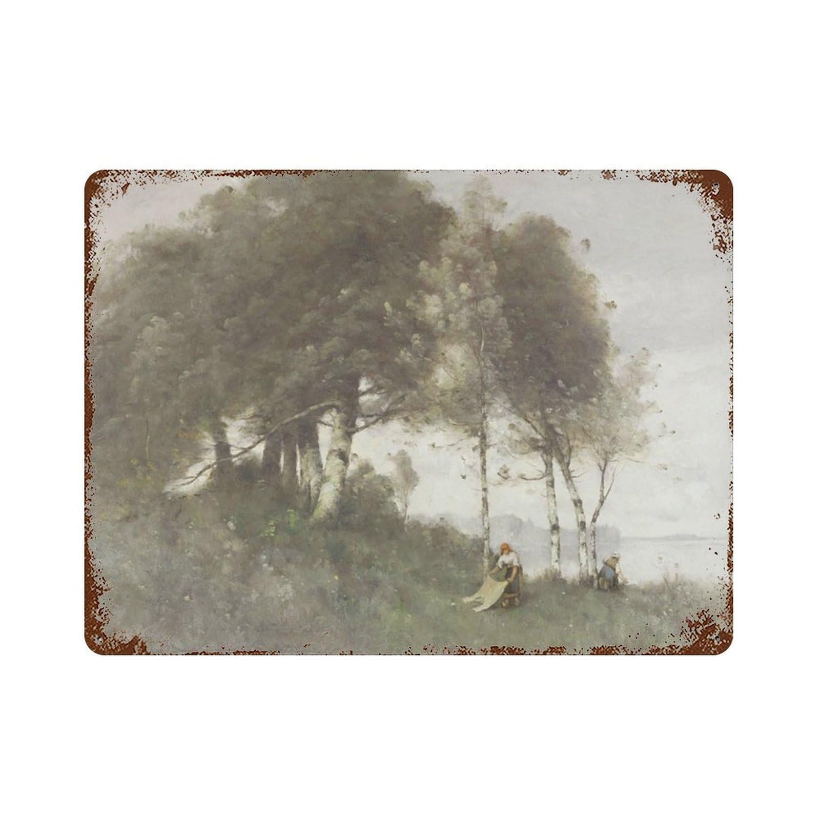 xiaoxiaoshen Countryside Vintage Painting, Country Landscape Oil Wall Decor Art Metal Tin Poster Modern Home Decor Art Home Bar Shop Decorations Vintage Sign 30x40cm