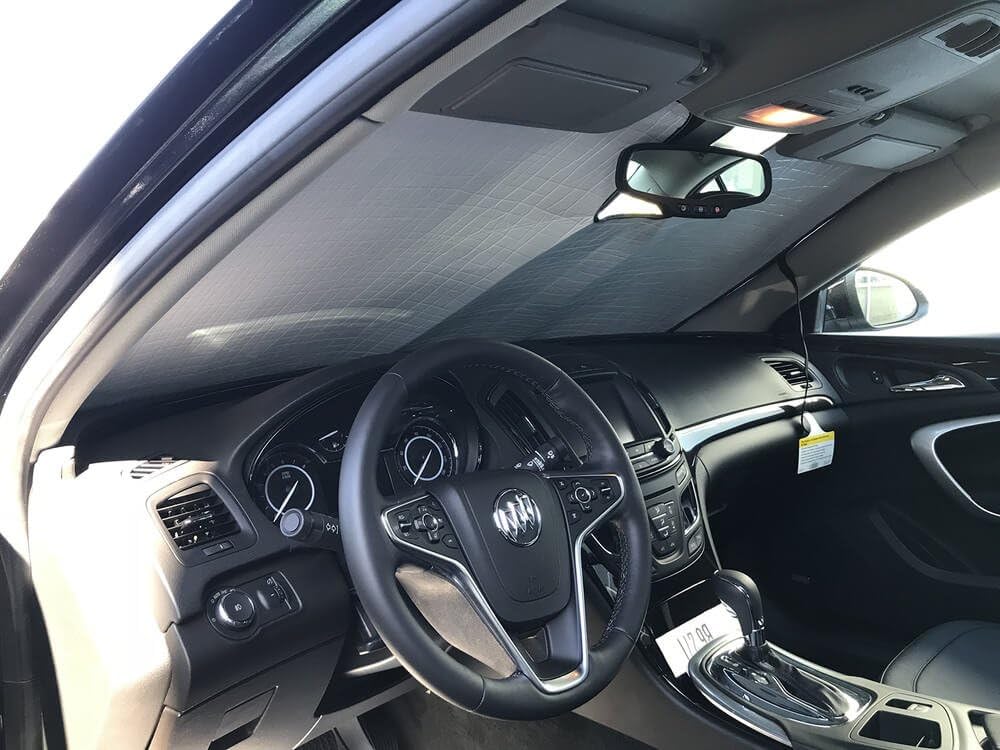 HeatShield, The Original Windshield Sun Shade, Custom-Fit for Buick Regal Sedan w/Sensor 2011, 2012, 2013, 2014, 2015, 2016, 2017 Silver Series