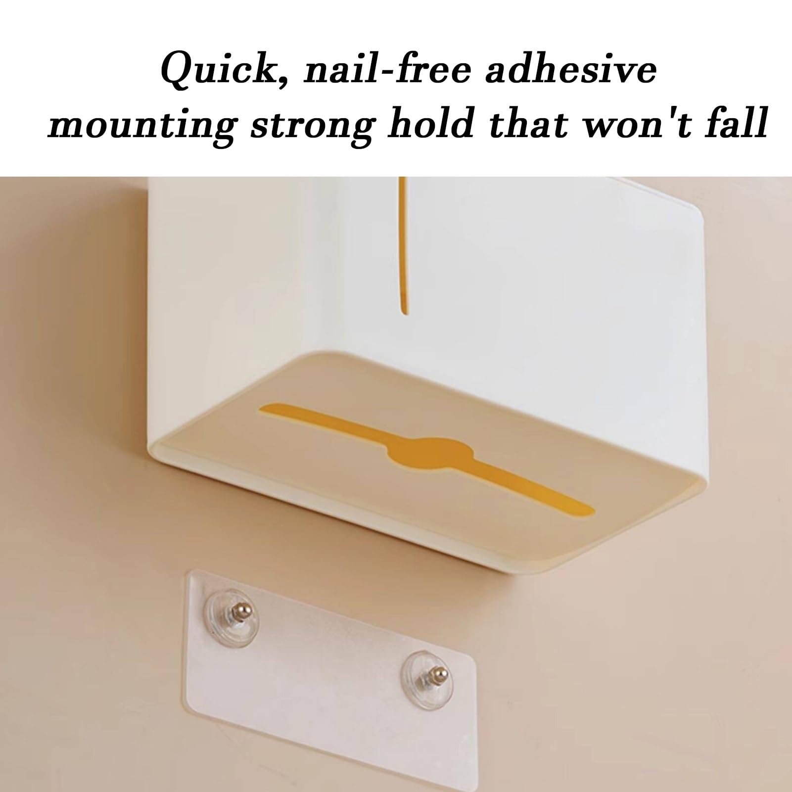 Porta carta igienica da parete, supporto per fazzoletti adesivi fino a 10 kg, ideale per l'installazione su piastrelle e superfici lisce