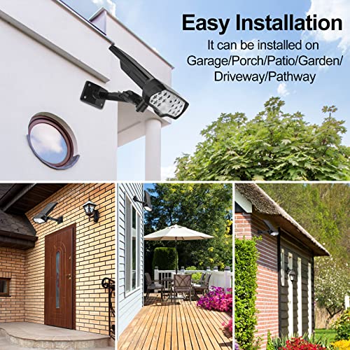 Toroton Motion Sensor Solar Powered Dummy Camera With Flashing Red Led, 16 Led Spotlight Solar Lights Outdoor For Garden Driveway Patio Yard Path Porch, Ip65 Waterproof #TOP6