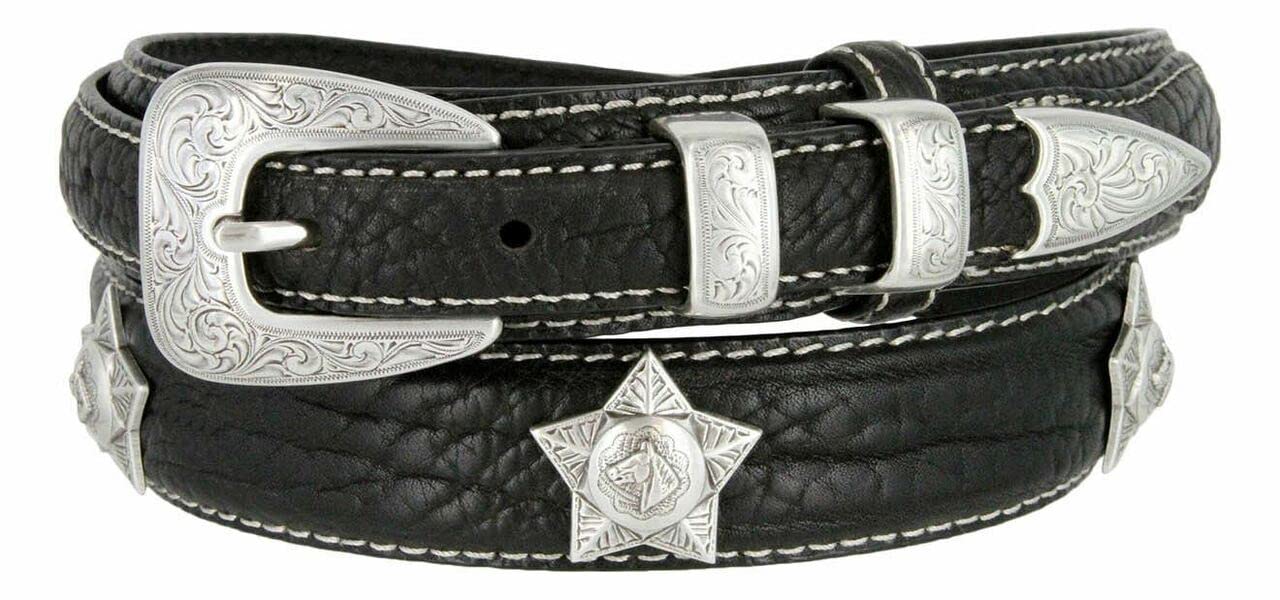 Belts.com Genuine Leather Western Ranger Belt 1-3/8"(35mm) Taper to 3/4"(19mm) Wide, Multiple Choices