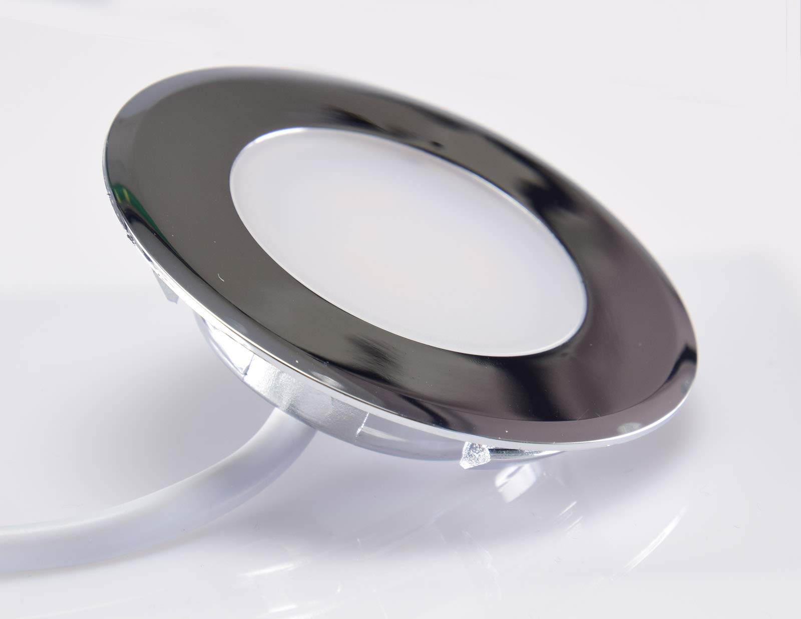 ChiliTec LED Einbauleuchte Treppenlicht - Stufenleicht für Unterputz Dosen - 2Watt 150Lumen - für 60mm UP-Dosen - 230V Stufenbeleuchtung 4er Set Weiß