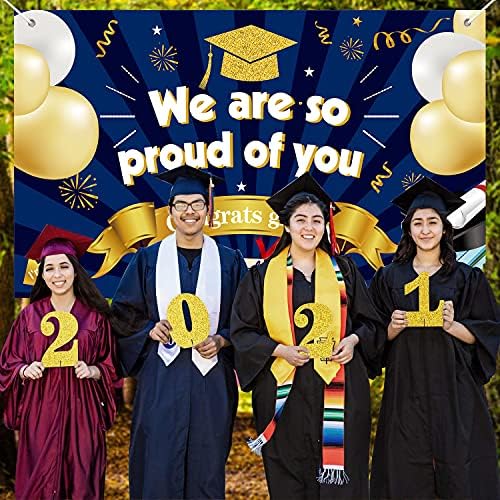 Large Graduation Background Banner, We are So Proud of You Banner Graduation Decorations, 2022 Graduation Party Decoration for Grad University High School Student Graduation(70.87 * 43.3Inchs).