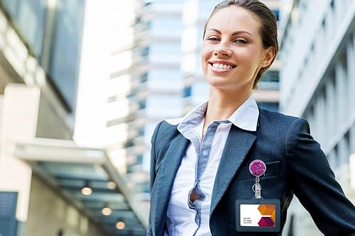 Miniatura 4 de Soporte retráctil, carretes de insignias, carrete de plástico ligero, clip para cinturón para enfermera, voluntario, profesor, estudiante (paquete