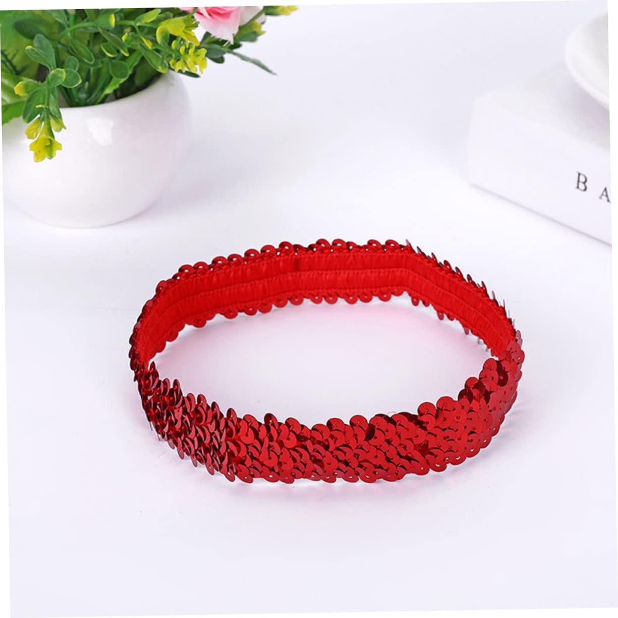 minkissy 50pièces Bandeaux Élastiques à Paillettes Multicolores Pour Femmes Et Filles Accessoires De Coiffure Élégants Et Brillants